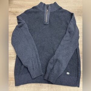 Weatherproof Vintage men's quarter-zip sweater with a waffle texture M